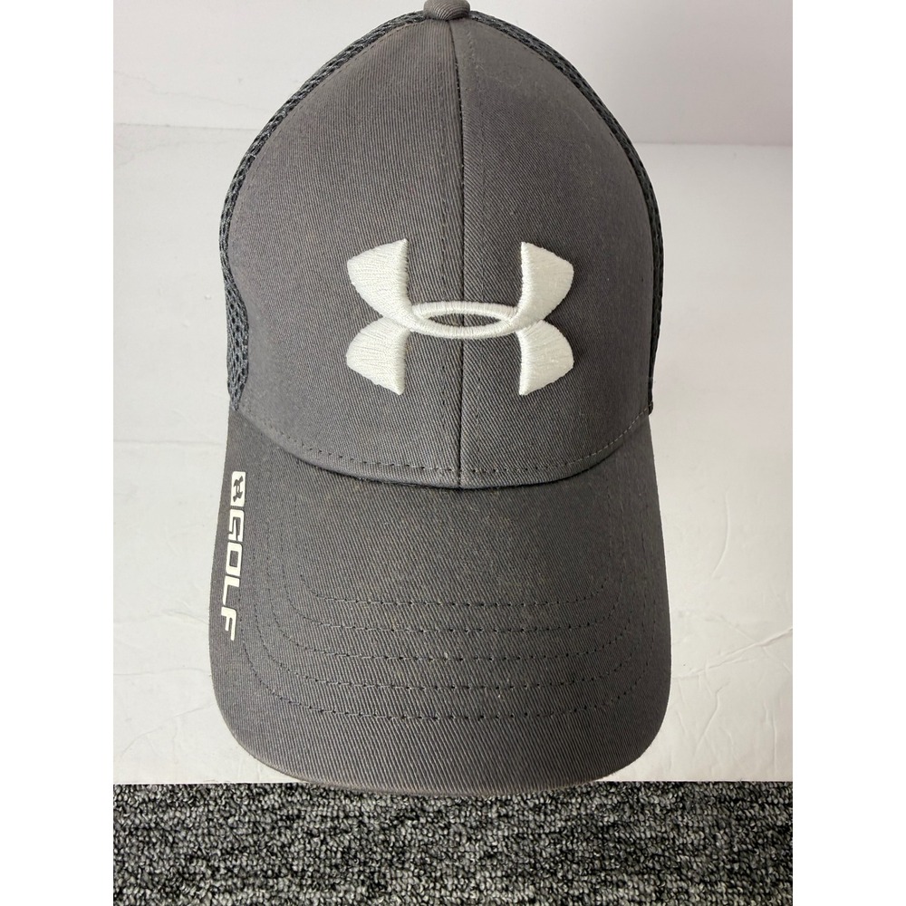 Under Armour Golf Mesh Back Stretch Fit Hat Gray MD/LG Baseball Cap